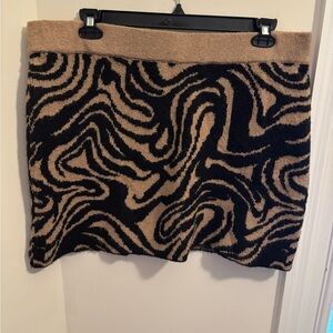 BP Tan and Black Lava  Print Mini Skirt 2X